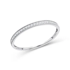 Alliance taille 54 or blanc 375 diamants 0,06 ct