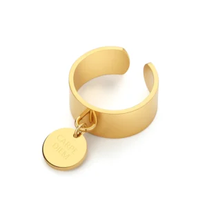 Bague ajustable Pixies acier doré