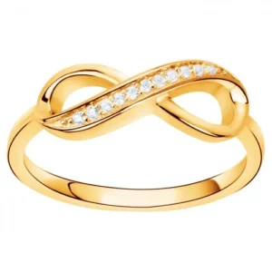 Bague infini taille 52 plaqué or 11 oxydes de zirconium