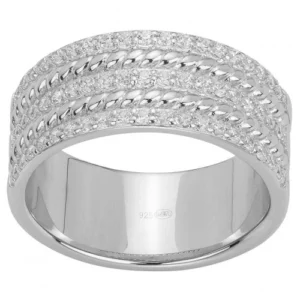 Bague large taille 56 argent 925 57 oxydes de zirconium