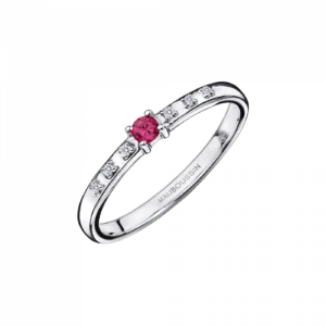 Bague Mauboussin taille 54 Capsule d'Émotions or blanc diamants et rubis