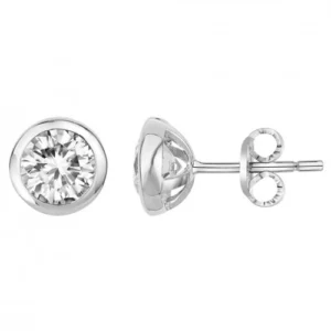 Boucles d'oreilles argent oxyde de zirconium serti clos