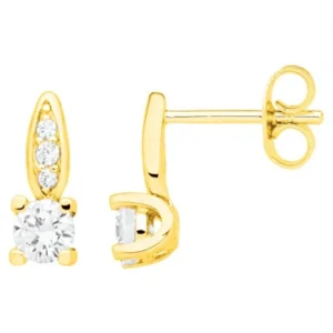 Boucles d'oreilles plaqué or 8 oxydes de zirconium