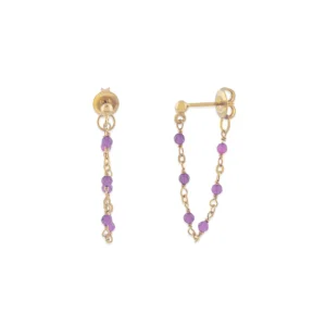 Boucles d'oreilles Orus argent doré améthyste