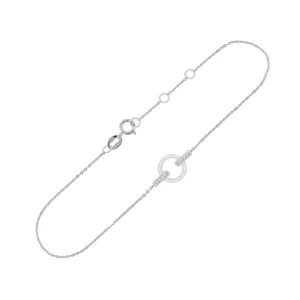 Bracelet cercle or blanc 375 8 diamants – Image 1