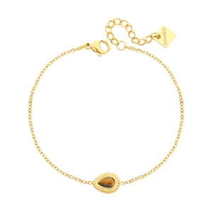 Bracelet Pixies acier doré œil de tigre