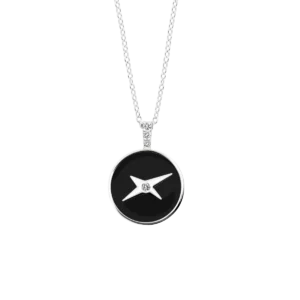 Collier Mauboussin Étoile Universelle noir argent rhodié diamant – Image 1